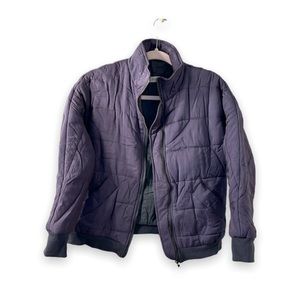 Gray Quilted Bomber Jacket